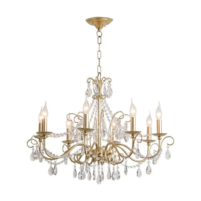 Lustre rétro à cristaux et éclairage LED