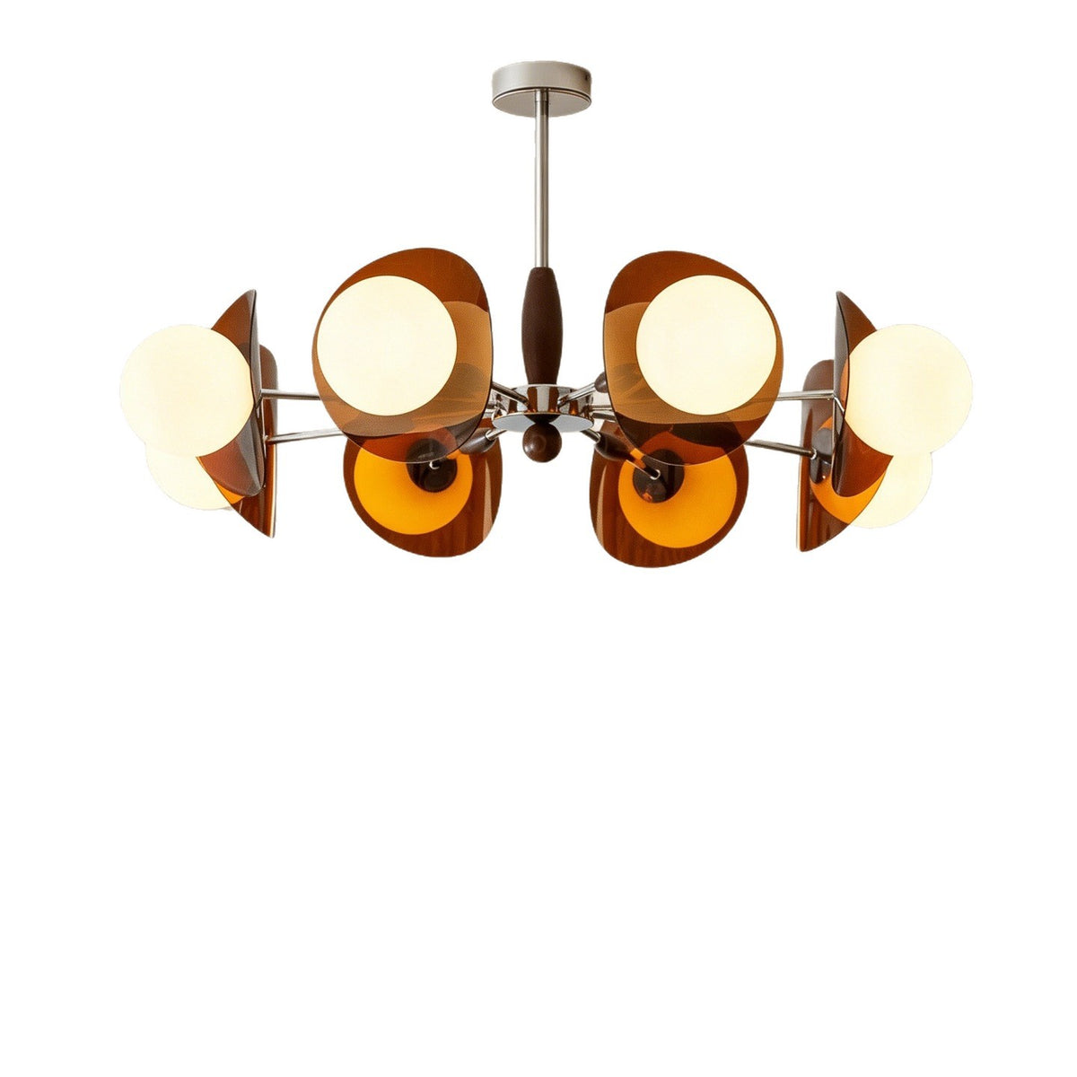 Lustre vintage en verre brun, inspiration française
