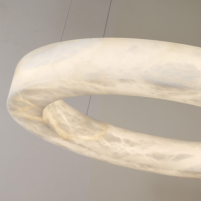 Suspension LED en résine, effet marbre
