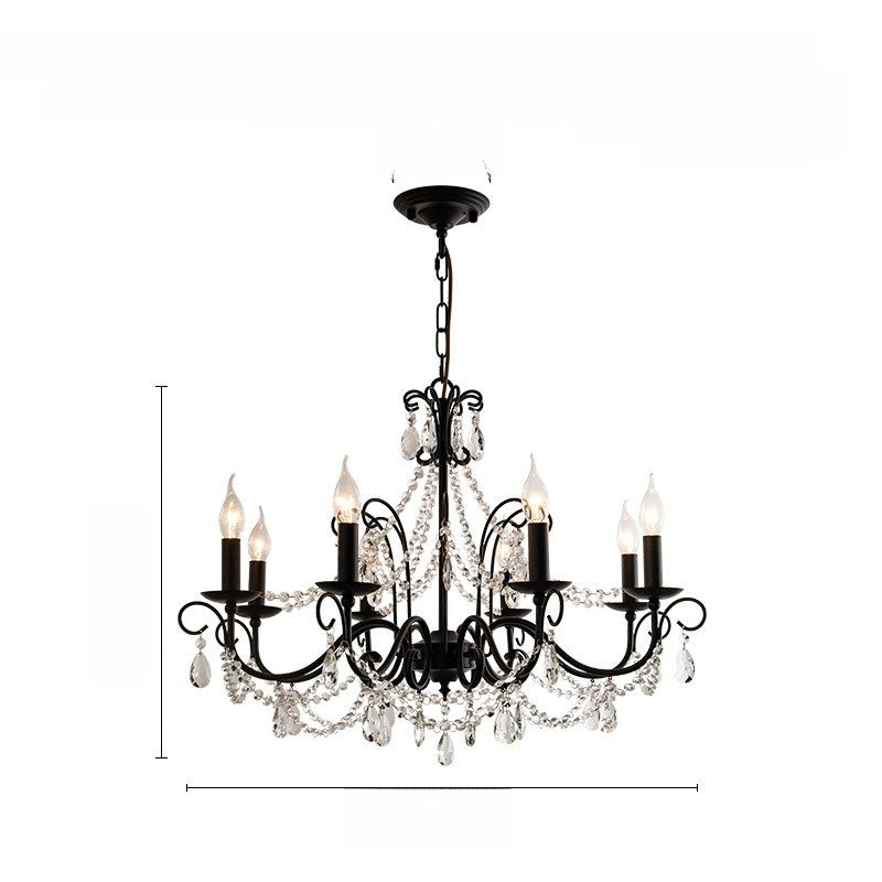 Lustre rétro à cristaux et éclairage LED