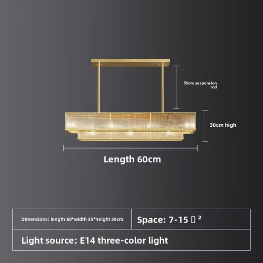 Lustre contemporain en cristal et verre