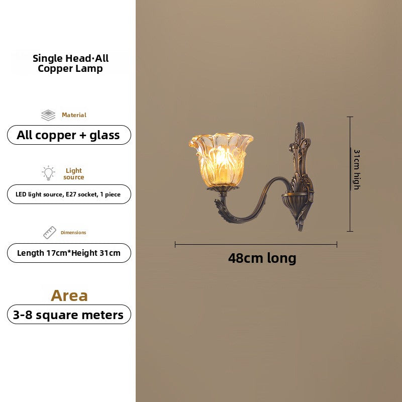 Lustre rétro en cuivre et verre