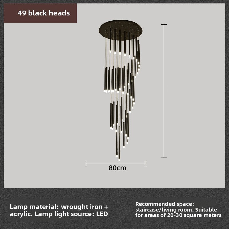 Lustre long LED pour escalier