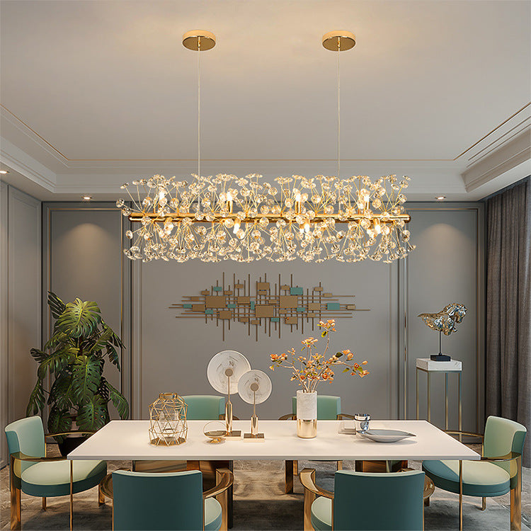 Lustre sphérique en cristal, style contemporain