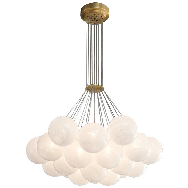 Lustre LED à globes, inspiration lune et planètes