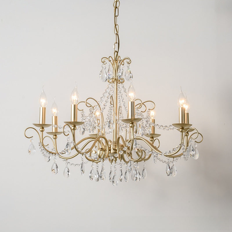 Lustre rétro à cristaux et éclairage LED