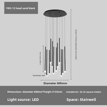 Lustre long LED pour escalier