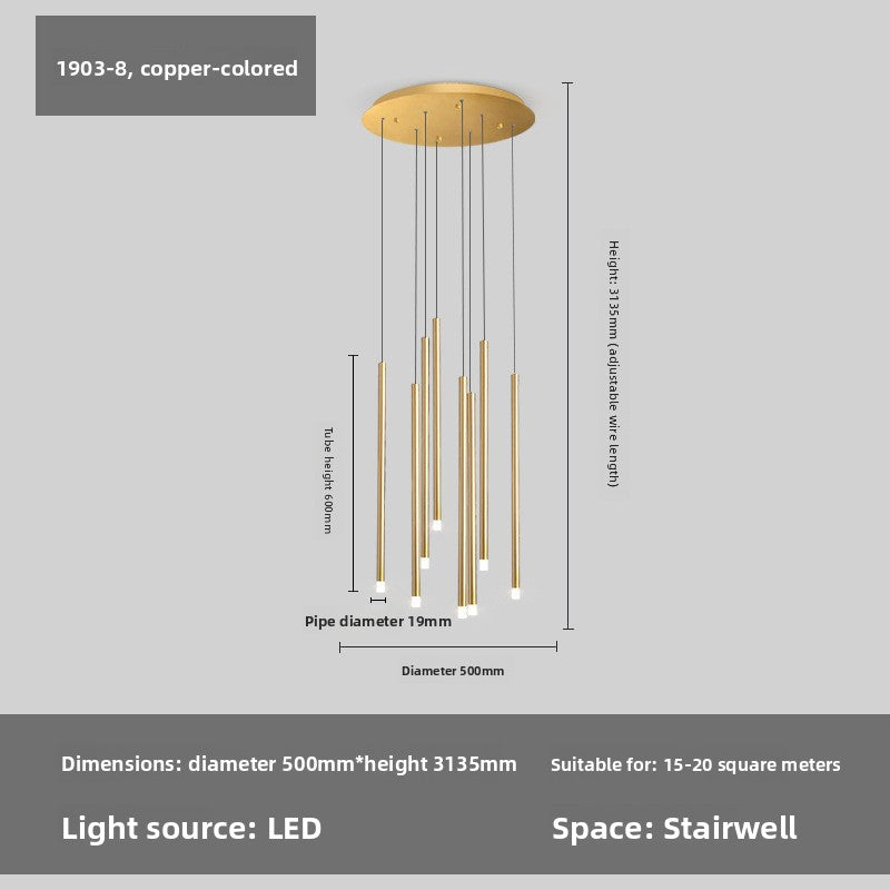 Lustre long LED pour escalier