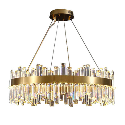 Lustre LED rond en cristal, diamètre 60 cm