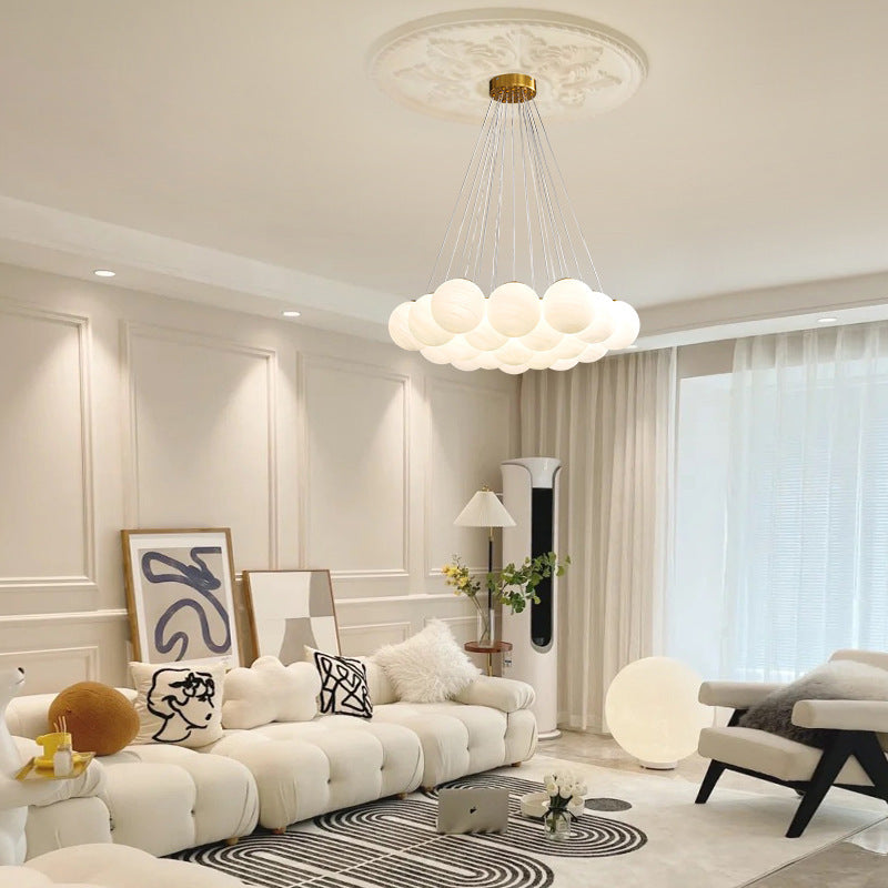 Lustre LED à globes, inspiration lune et planètes
