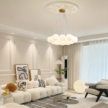 Lustre LED à globes, inspiration lune et planètes