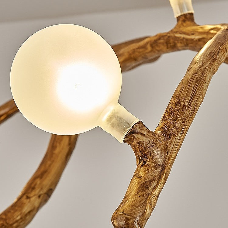 Lustre LED sculptural à branches en résine