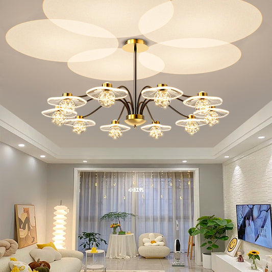 Lustre moderne minimaliste à 6 lumières