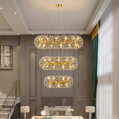 Lustre sphérique en cristal, style contemporain