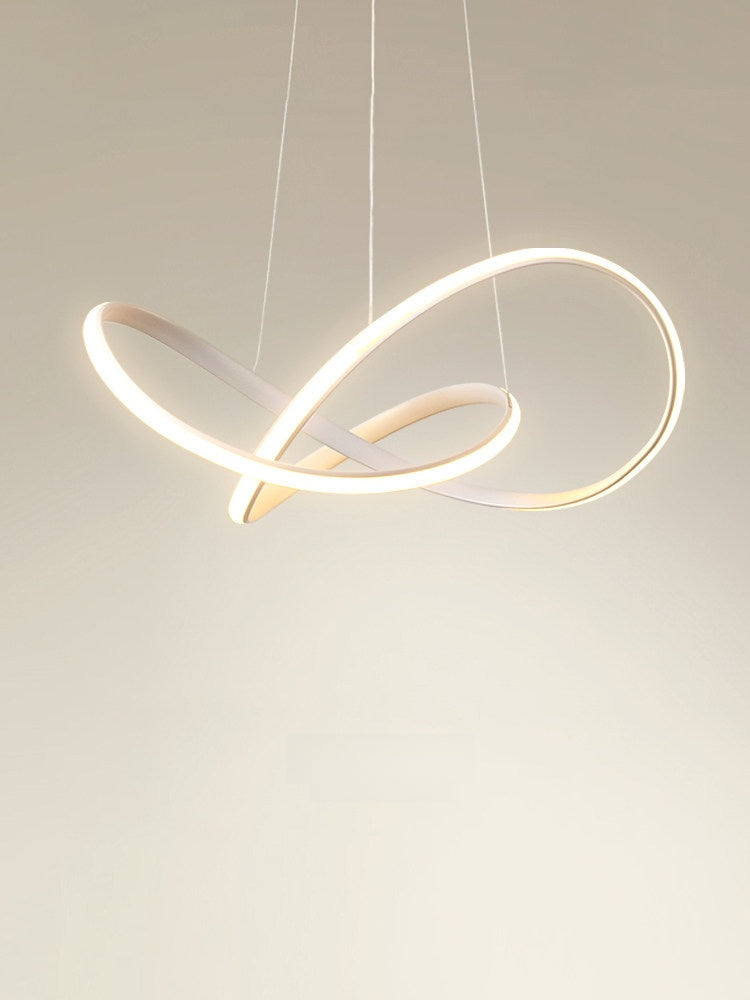 Suspension LED géométrique en métal blanc