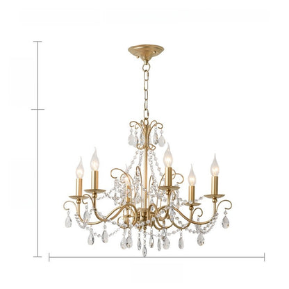 Lustre rétro à cristaux et éclairage LED