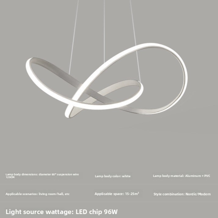 Suspension LED géométrique en métal blanc