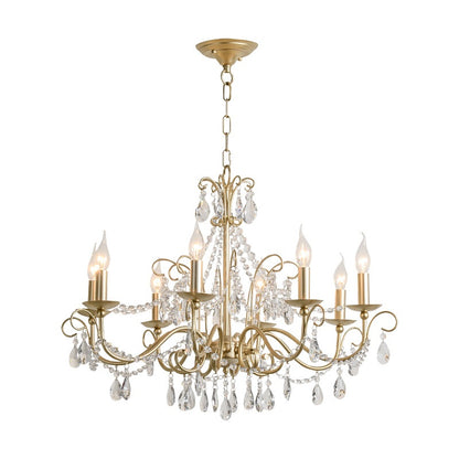 Lustre rétro à cristaux et éclairage LED