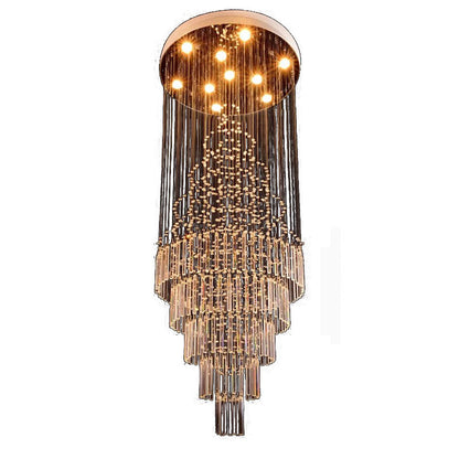 Lustre octogonal en cristal pour grande hauteur