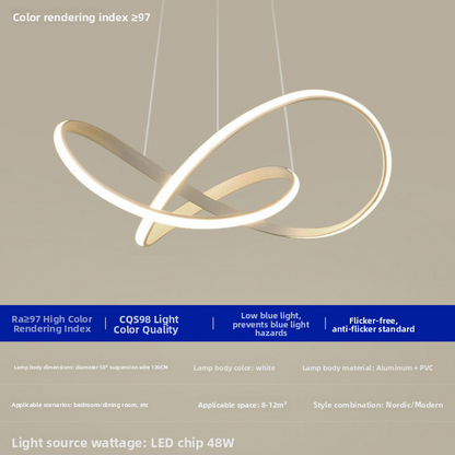 Suspension LED géométrique en métal blanc