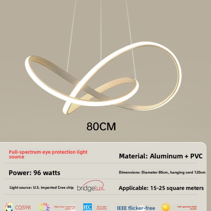 Suspension LED géométrique en métal blanc