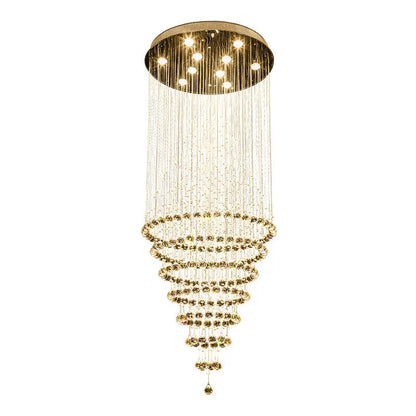 Lustre en cristal grande hauteur, trois teintes