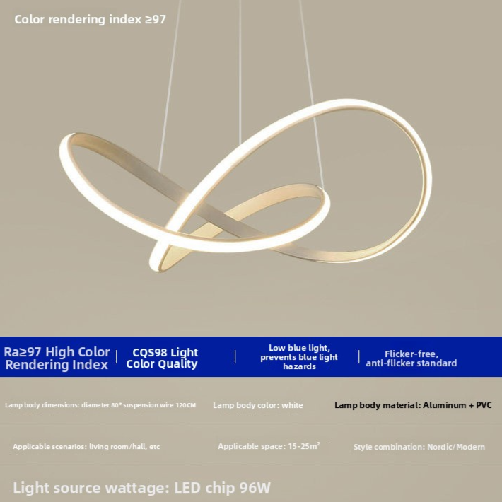 Suspension LED géométrique en métal blanc