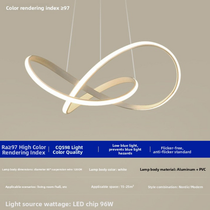 Suspension LED géométrique en métal blanc
