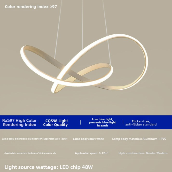 Suspension LED géométrique en métal blanc