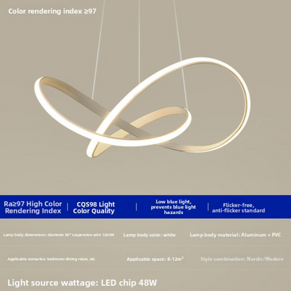 Suspension LED géométrique en métal blanc