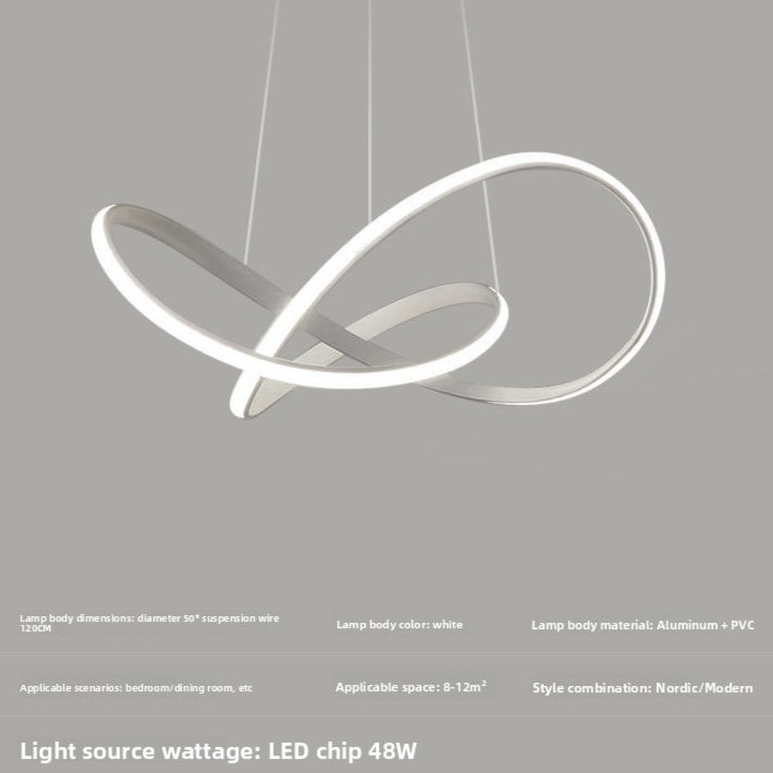 Suspension LED géométrique en métal blanc