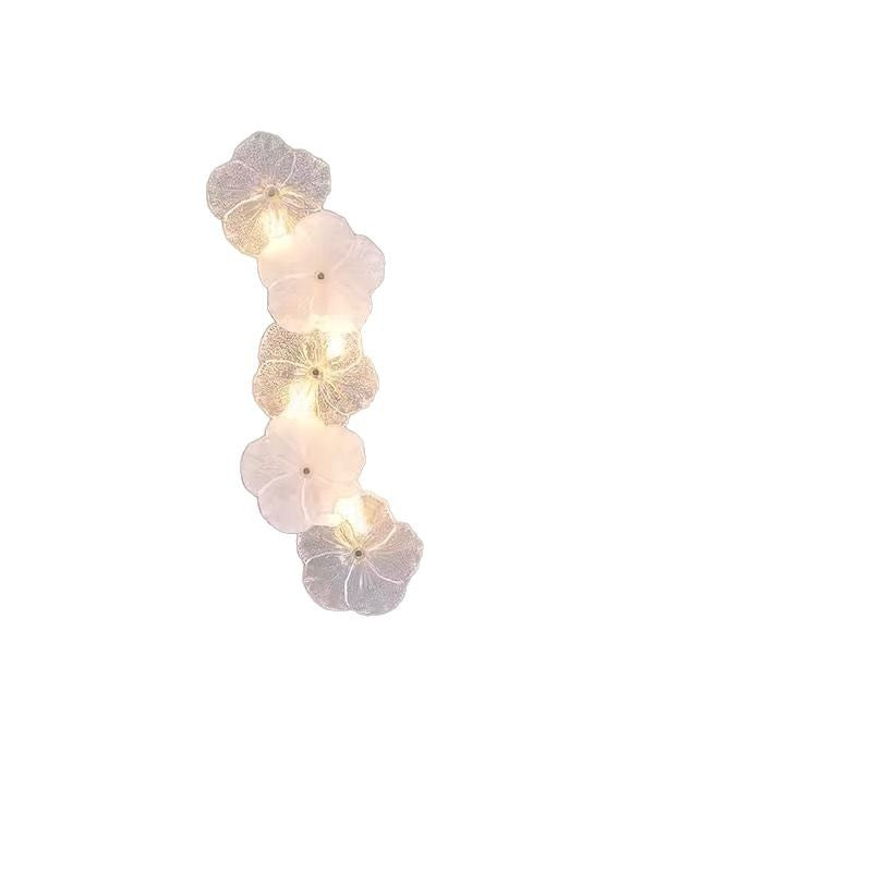 Lustre à pétales de verre, inspiration française