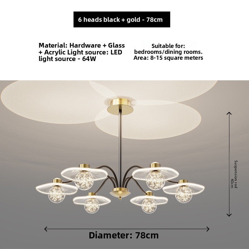 Lustre moderne minimaliste à 6 lumières
