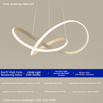 Suspension LED géométrique en métal blanc