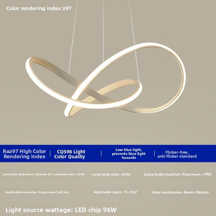 Suspension LED géométrique en métal blanc