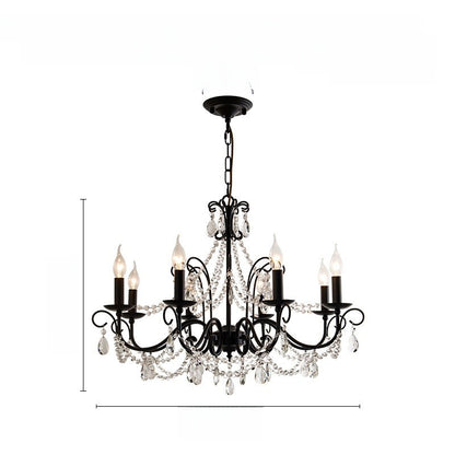Lustre rétro à cristaux et éclairage LED