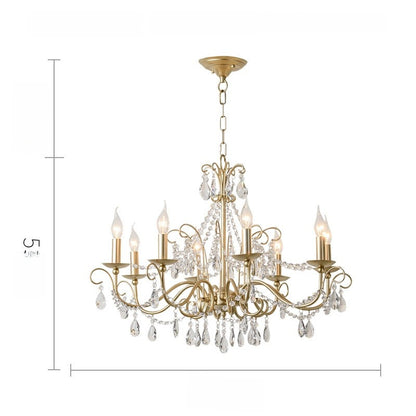 Lustre rétro à cristaux et éclairage LED