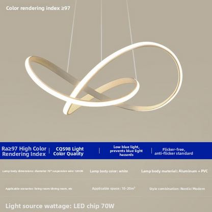 Suspension LED géométrique en métal blanc