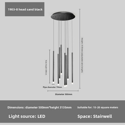Lustre long LED pour escalier