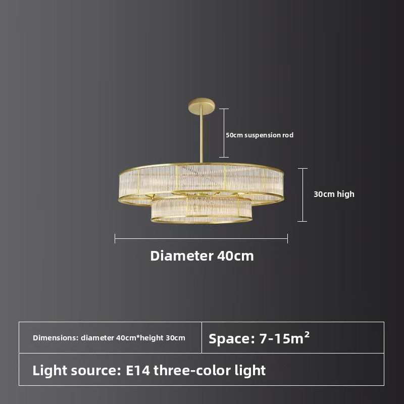 Lustre contemporain à cristaux et tiges de verre