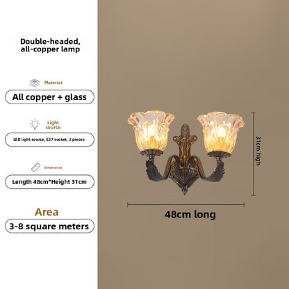 Lustre rétro en cuivre et verre