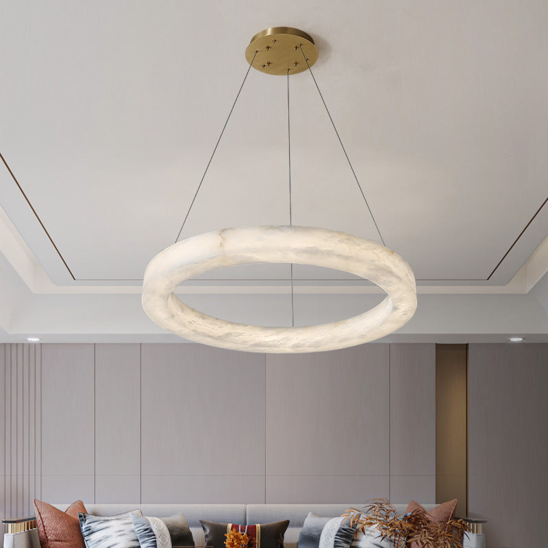Suspension LED en résine, effet marbre