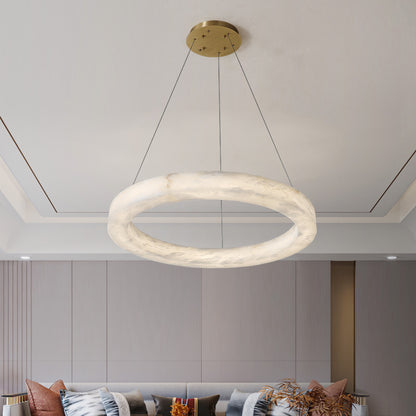Suspension LED en résine, effet marbre