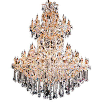 Lustre classique à branches et décors en cristal