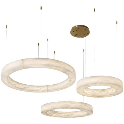 Suspension LED en résine, effet marbre