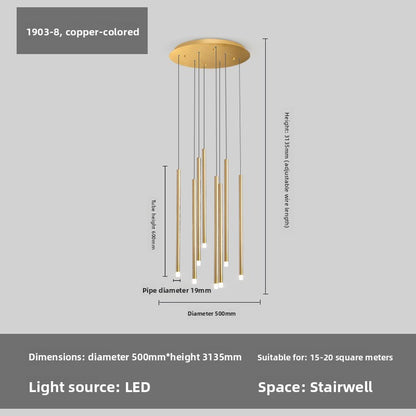 Lustre long LED pour escalier