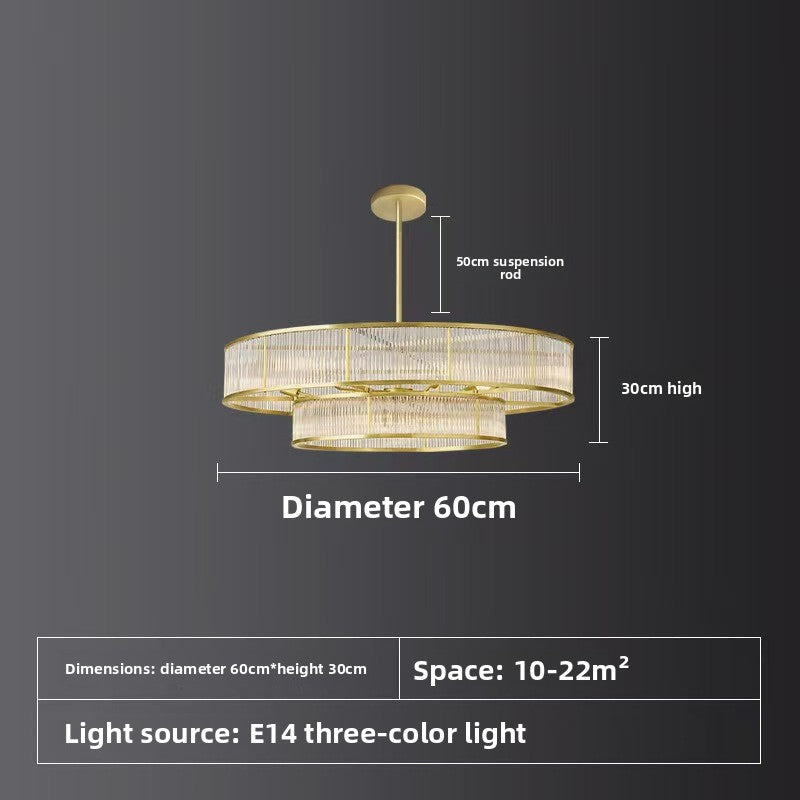 Lustre contemporain à cristaux et tiges de verre
