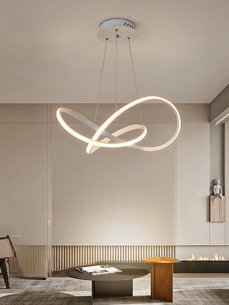 Suspension LED géométrique en métal blanc