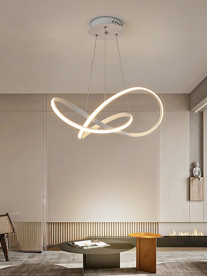 Suspension LED géométrique en métal blanc