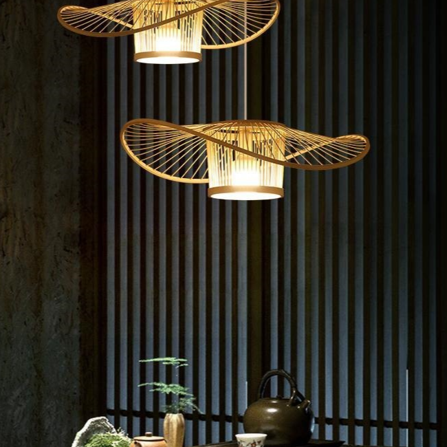 Suspension en bambou, esprit zen rétro